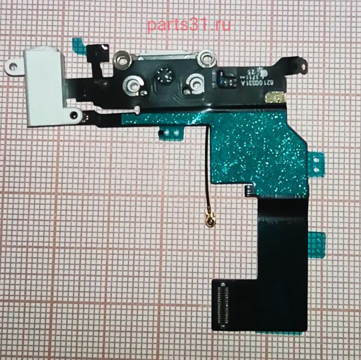 Шлейф для iPhone SE на системный разъем/разъем гарнитуры/микрофон Белый OR.