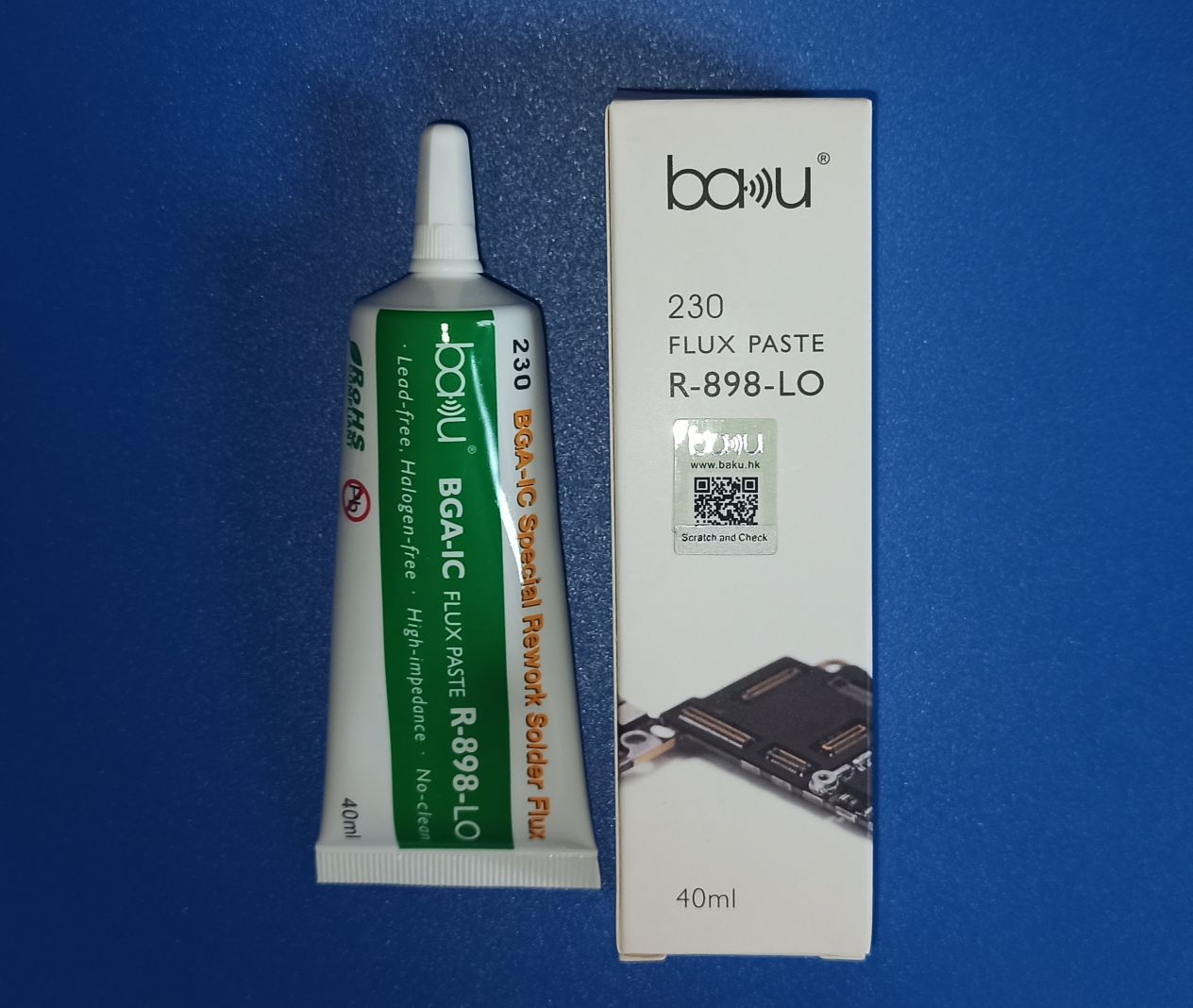 Флюс BA-230 (Flux Paste R-898-LO) (40 мл.) (для бессвинцовой пайки)