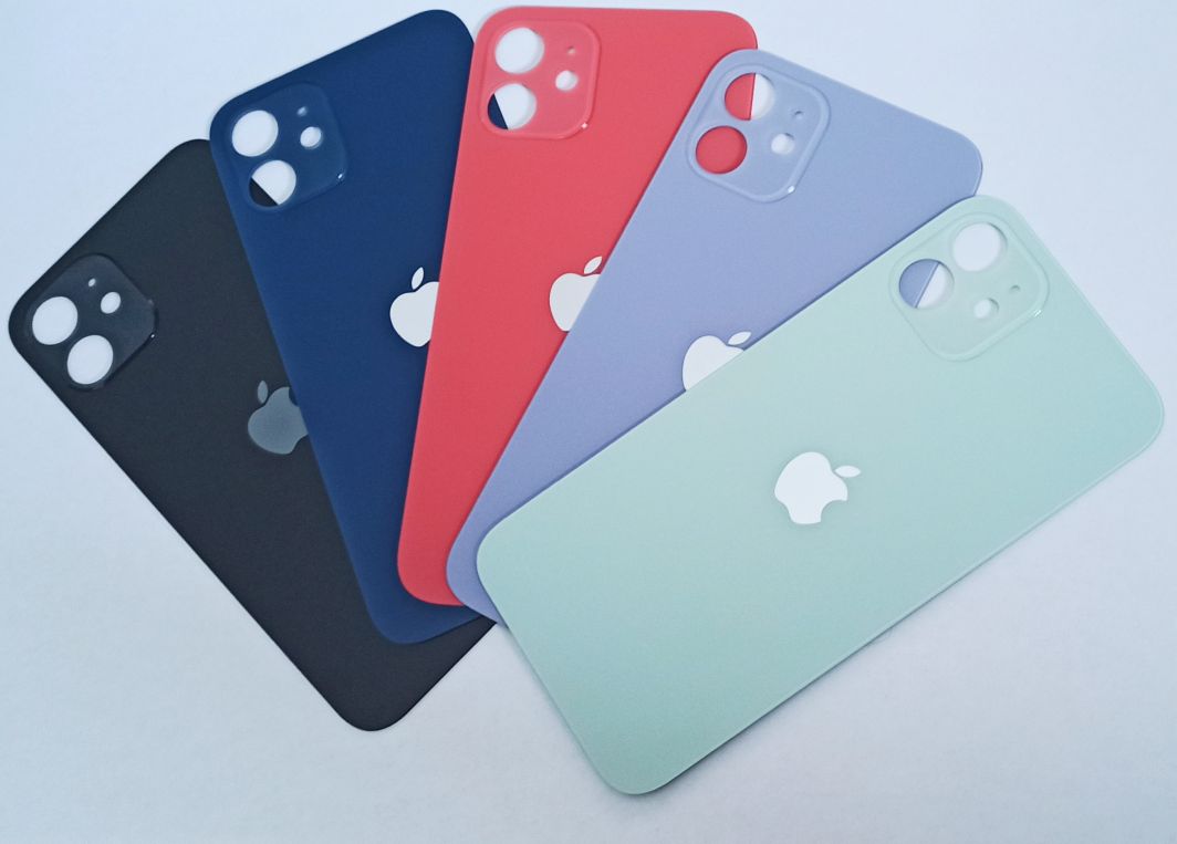 Задняя крышка для iPhone 12 зелёный (стекло, широкий вырез под камеру, логотип)