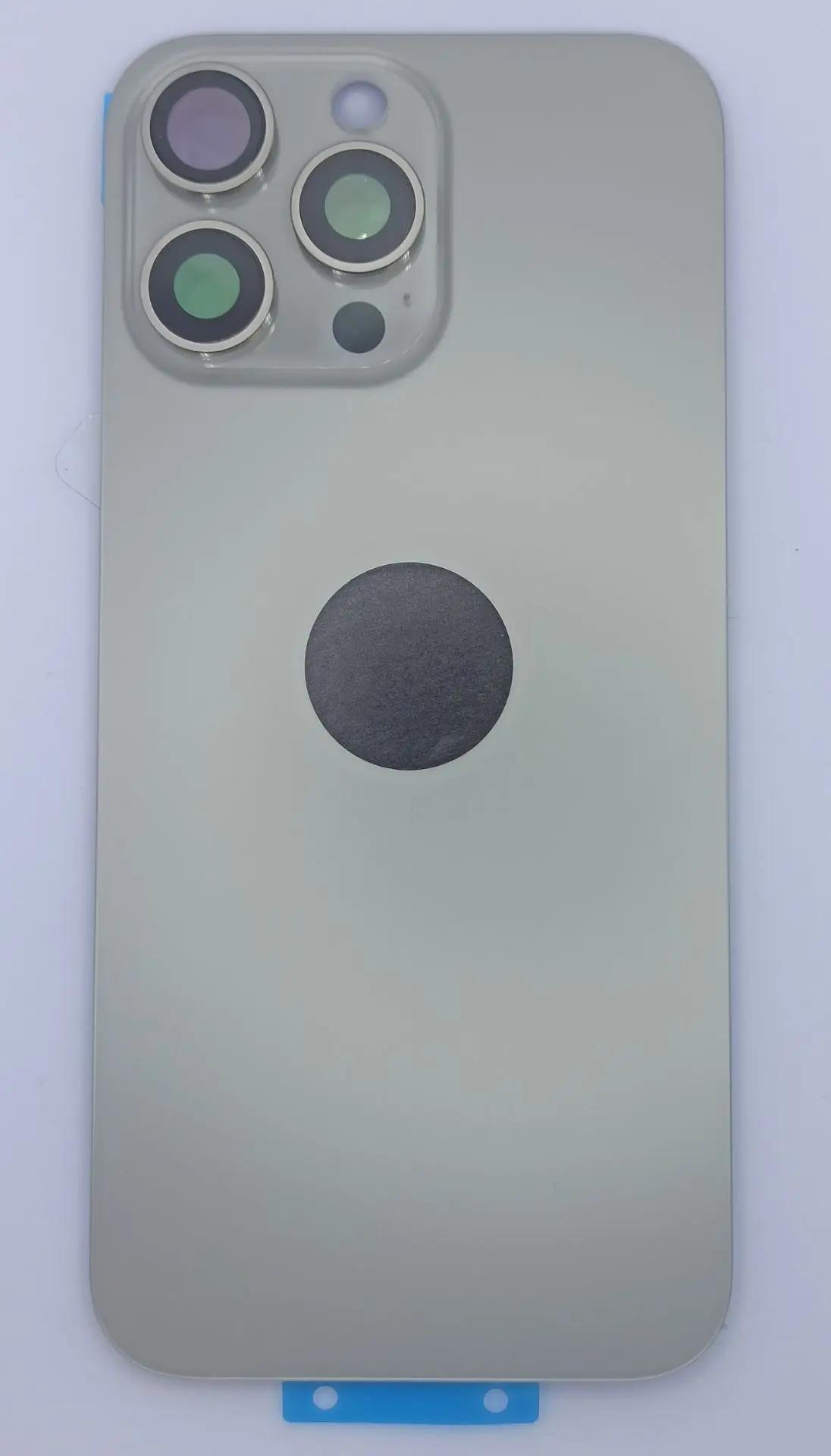 Задняя крышка для iPhone 16 Pro Max (A3296) Серый в сборе со стеклом камеры (стекло, монолит, MagSafe) OR