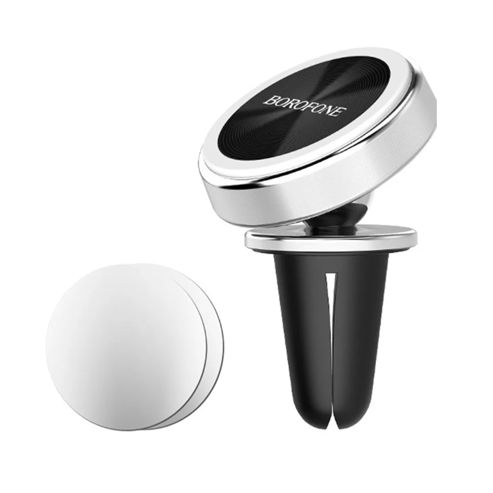 Держатель авто на дефлектор обдува, магнитный Borofone, BH6, Platinum, серебряный