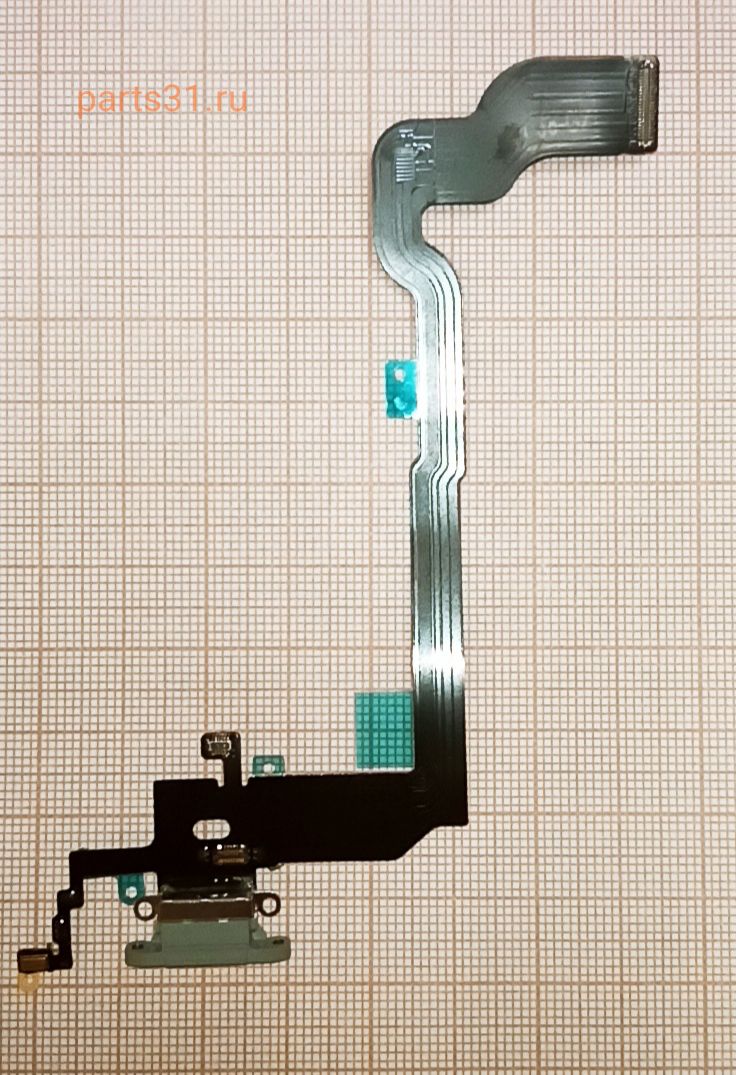 Шлейф для iPhone X на системный разъем/микрофон Серый