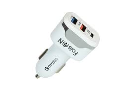 Блок питания автомобильный 2 USB Type-C, FaisON A10, MULTI, 3000mA, QC3.0, PD, цвет: белый
