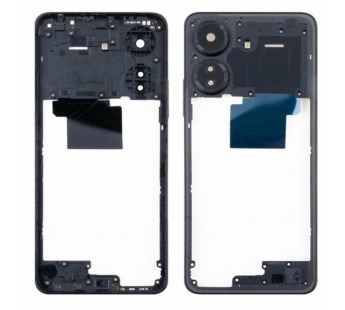 Средняя часть для Xiaomi Redmi 13C 4G (23100RN82L) Черный (+ стекло камеры в рамке и толкатель)