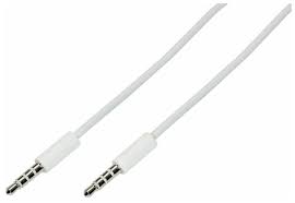 Кабель AUX 3,5-3,5 белый, круглый
