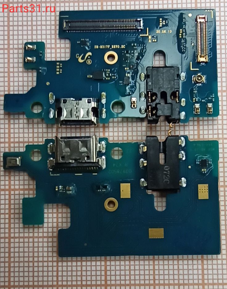 Шлейф для Samsung M317F (M31s) плата системный разъем/разъем гарнитуры/микрофон