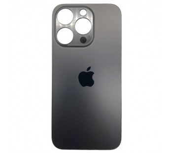 Задняя крышка для iPhone 14 Pro Черный (Серый) (стекло, широкий вырез под камеру, логотип)