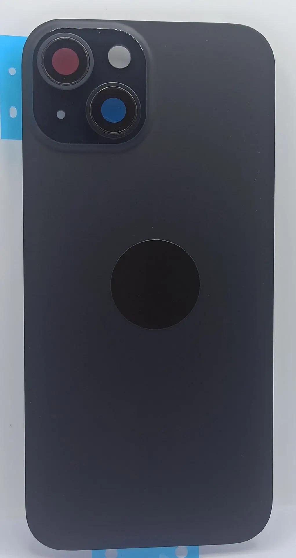 Задняя крышка для iPhone 15 Черный в сборе со стеклом камеры (стекло,монолит, MagSafe, логотип) – OR