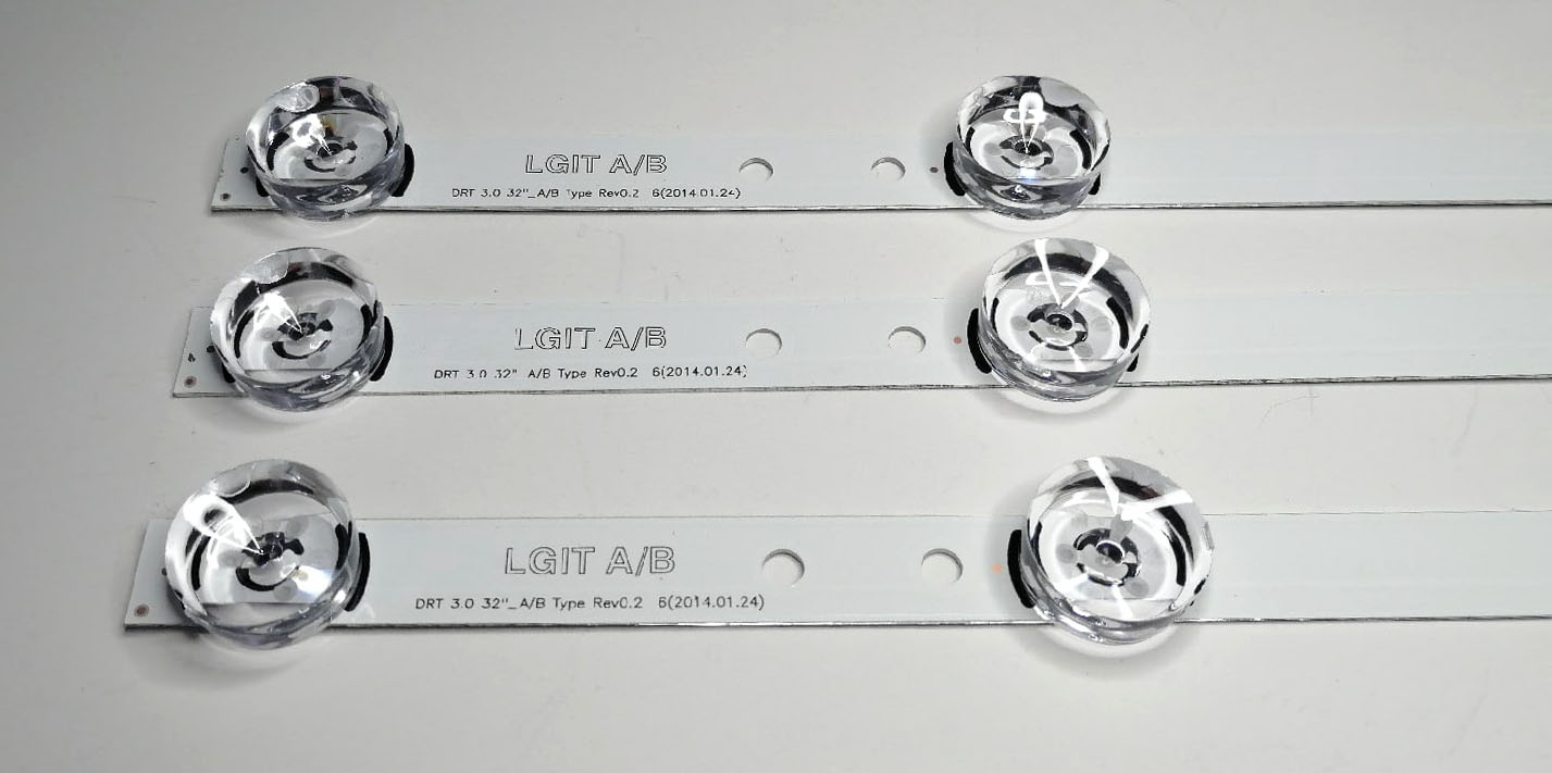 Светодиодная подсветка для TV LG Innotek DRT 3.0 32″ A/B type Rev0.2 LED, 6916L-2100A 1974A NC320DUN для LG 32LB.32LF.32LW.32LX.32LY (комплект 3 шт.)длина планки 590mm