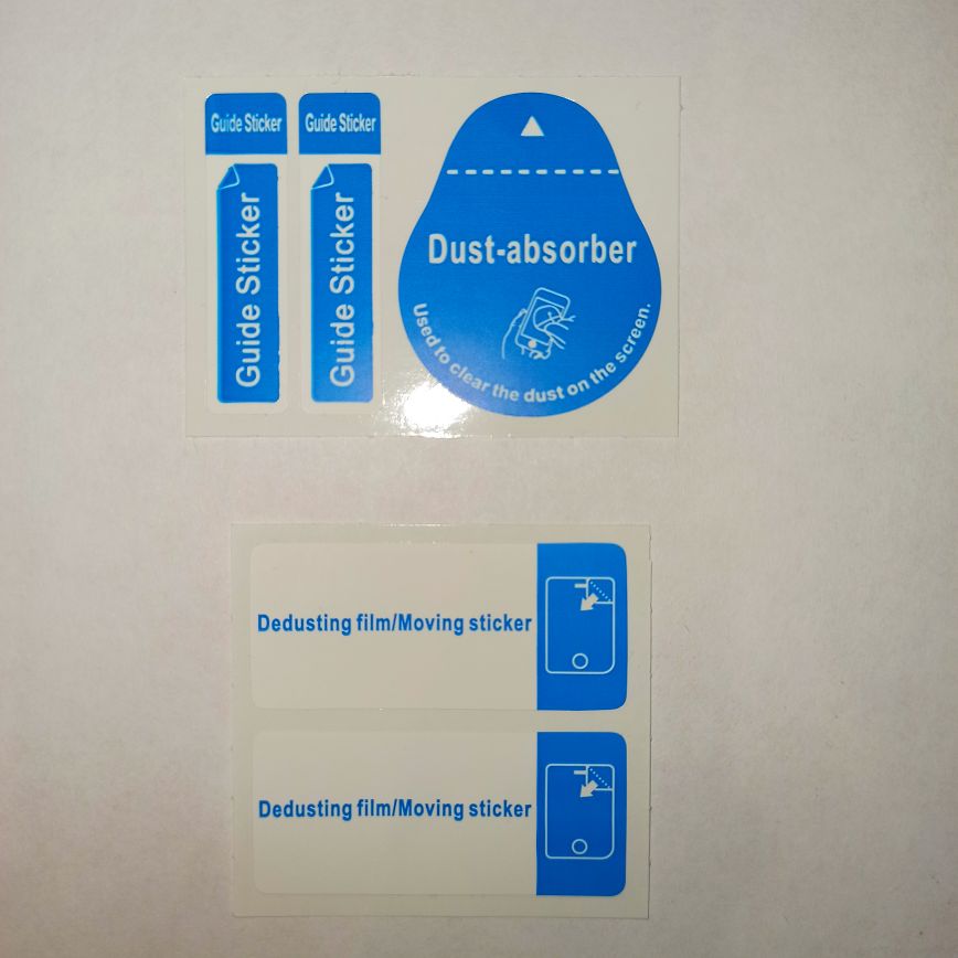 Стикер для установки защитного стекла и устранения пыли