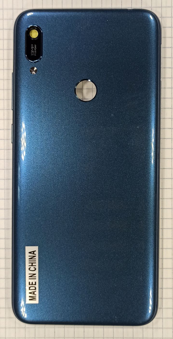 Задняя крышка для Huawei Y6 2019 (Mrd-lx1f) Синий (есть стекло камеры,вспышки.кнопки)