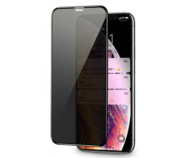 Защитное стекло “Антишпион” для iPhone Xr/ iPhone 11 Черное (Закалённое, полное покрытие)
