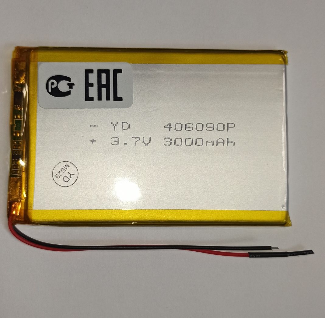 Аккумулятор универсальный 406090p 3,7v Li-Pol 3000 mAh (4*60*90 mm)