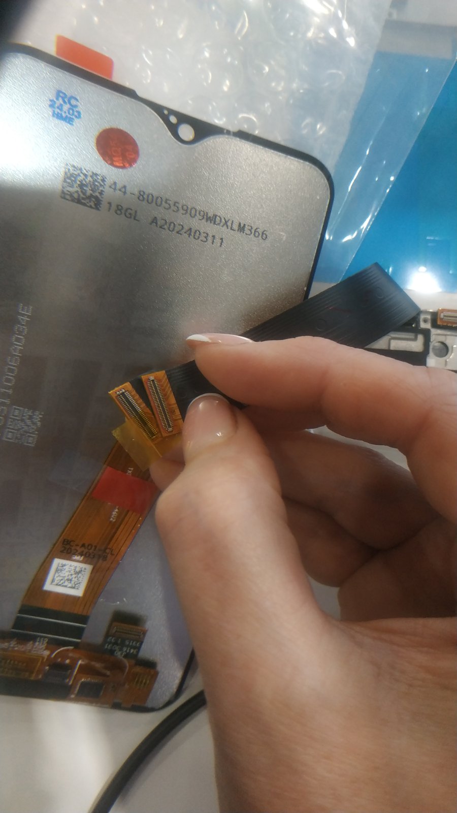 Дисплей для Samsung A015F/M015F A01/M01 в сборе с тачскрином Черный (Широкий коннектор) – OR