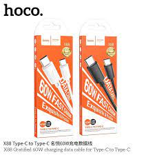 Кабель Type-C – Type-C HOCO X88 Gratified, 1.0м, 3,0А, 60Вт, QC3.0, PD3.0, Белый
