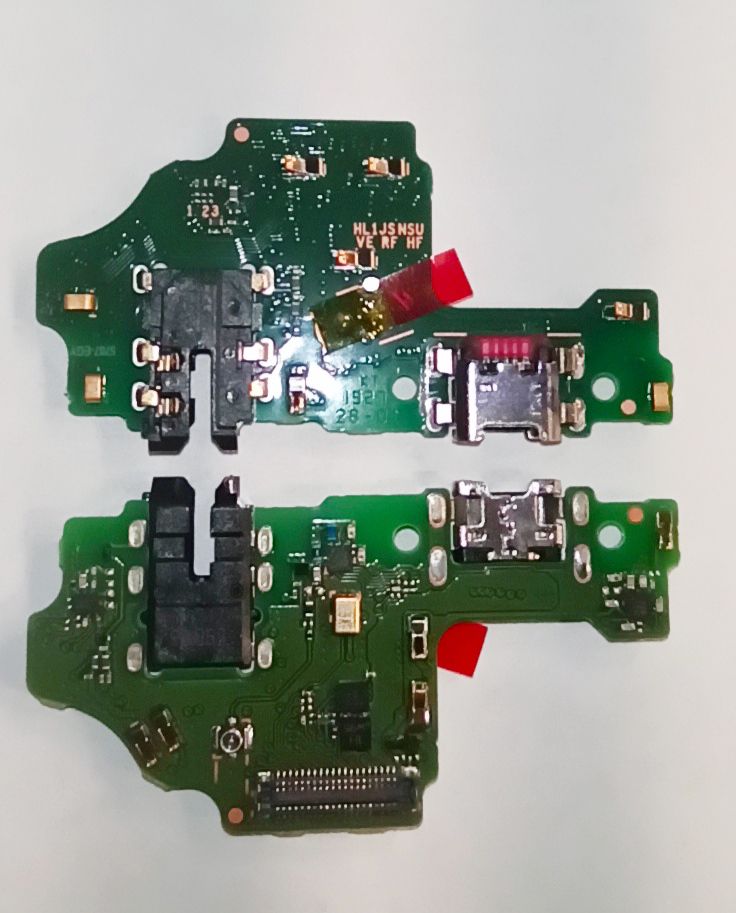 Шлейф для Huawei Honor 8X/9X Lite плата на системный разъем/разъем гарнитуры/микрофон – Премиум (все компоненты)