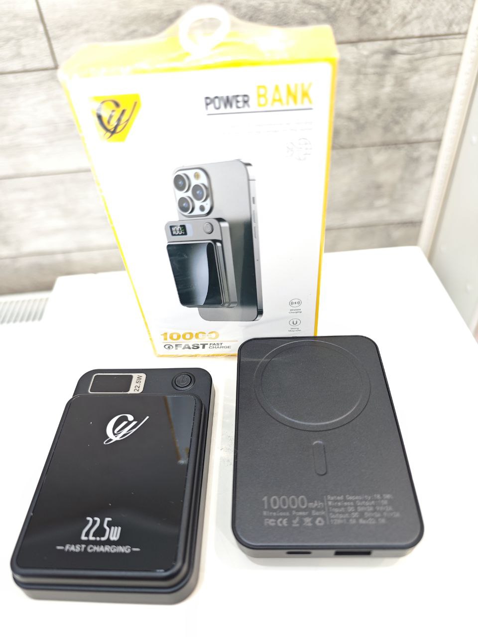 Внешний Аккумулятор (Power Bank) Magsafe 10000 mAh Cy(22.5W, беспроводная зарядка.type-c) Черный Акция 1000р!