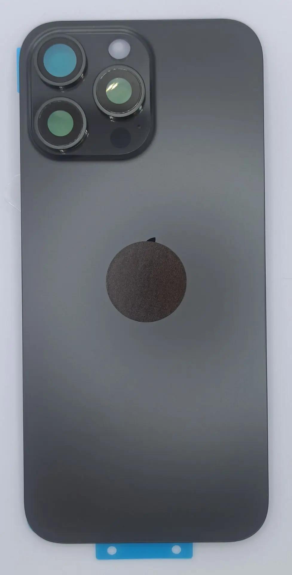 Задняя крышка для iPhone 16 Pro Max (A3296) Черный в сборе со стеклом камеры (стекло, монолит, MagSafe, логотип) – OR