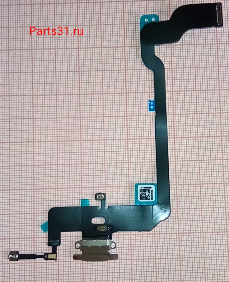 Шлейф для iPhone Xs на системный разъем/микрофон Золото