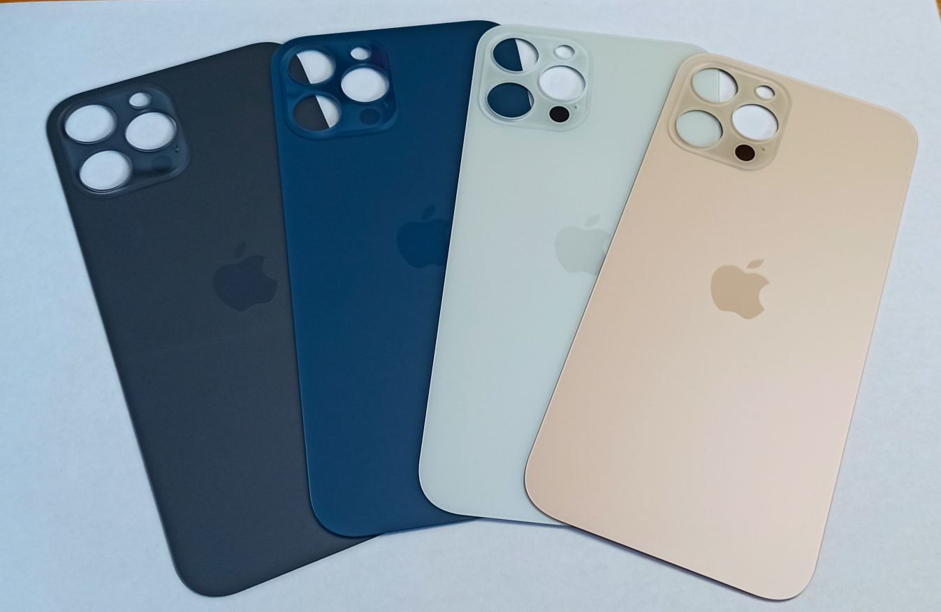 Задняя крышка для iPhone 12 Pro Max Серый (стекло, монолит, широкий вырез под камеру, логотип) – OR