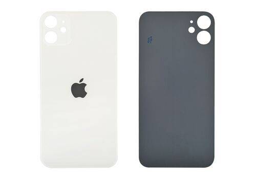 Задняя крышка для iPhone 11 Белый (стекло, монолит, широкий вырез под камеру, логотип) – OR