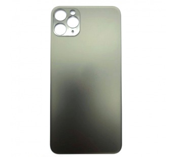 Задняя крышка для iPhone 11 PRO MAX темно-зеленый (стекло, монолит, широкий вырез под камеру, логотип) – OR