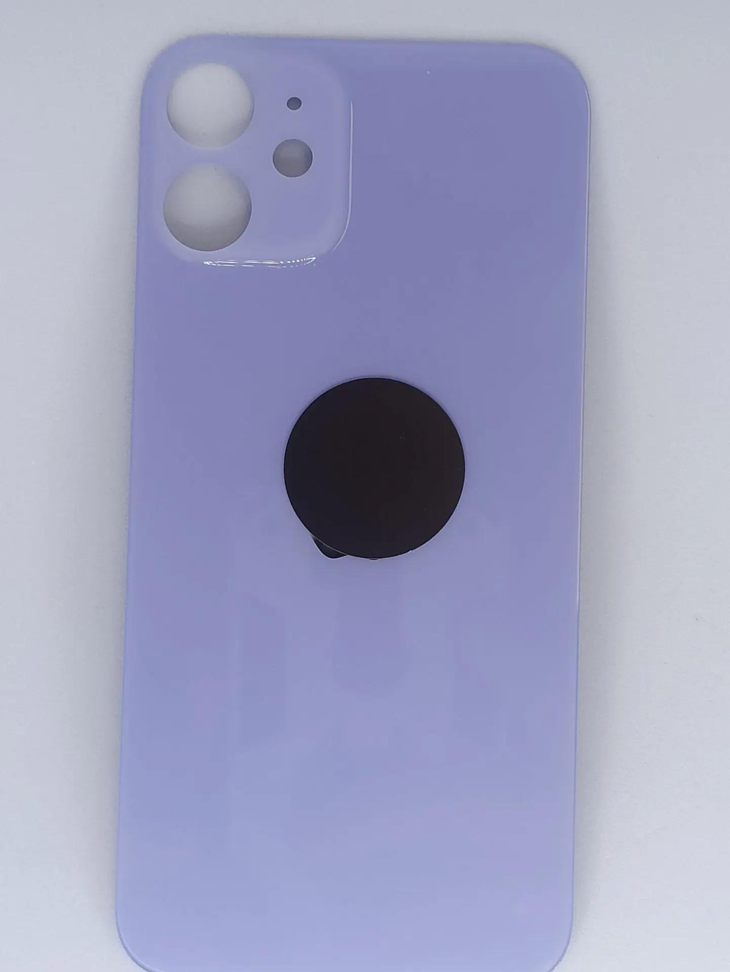 Задняя крышка для iPhone 12 mini (A2399) Фиолетовый (стекло, монолит, широкий вырез под камеру, лого