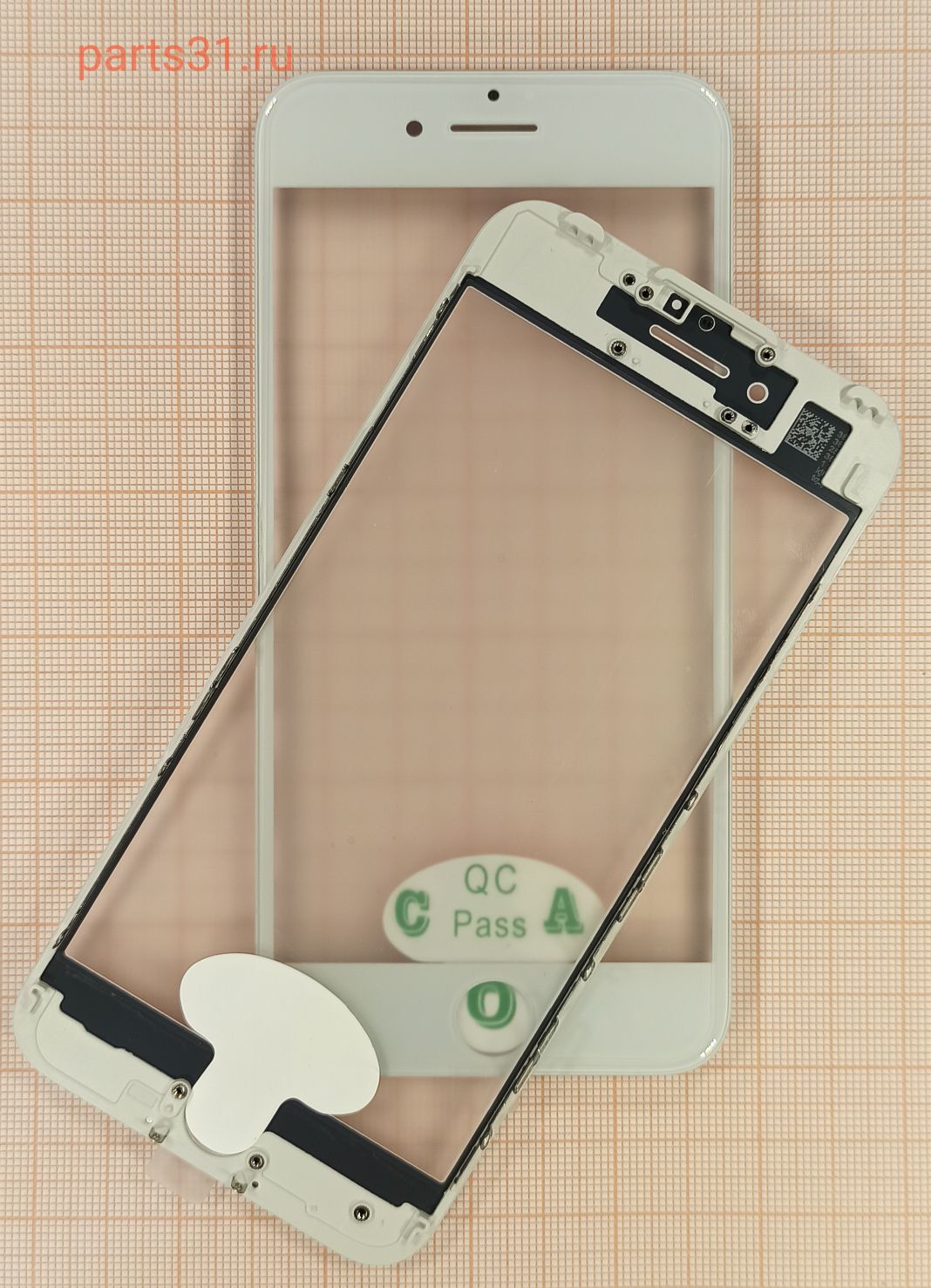 Стекло для переклейки iPhone 7 в сборе с рамкой, OCA Белое