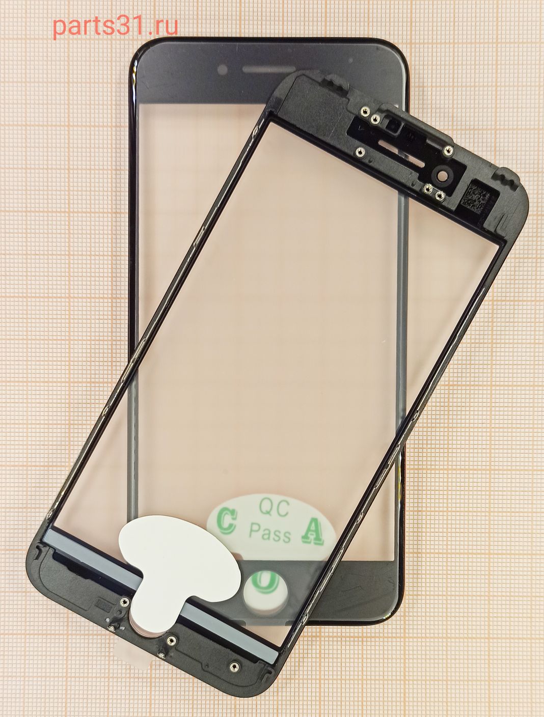Стекло для переклейки iPhone 7 в сборе с рамкой, OCA Черное
