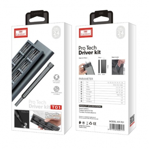 Набор инструментов Earldom, ET-T01, 1810х90х20 мм, 24 предмета, цвет: чёрный