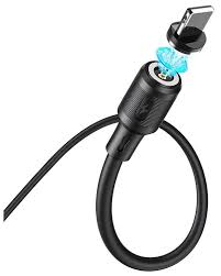 Кабель USB магнитный- Lightning ( 8 pin для iPhone ) Usure US-SJ157, 1.2м, круглый, 2.1A, ткань