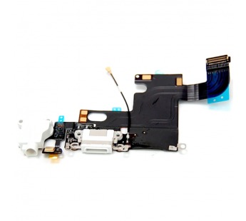 Шлейф для iPhone 6 на системный разъем/разъем гарнитуры/микрофон Белый