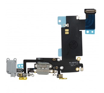 Шлейф для iPhone 6S Plus на системный разъем/разъем гарнитуры/микрофон Серый (Светлый)