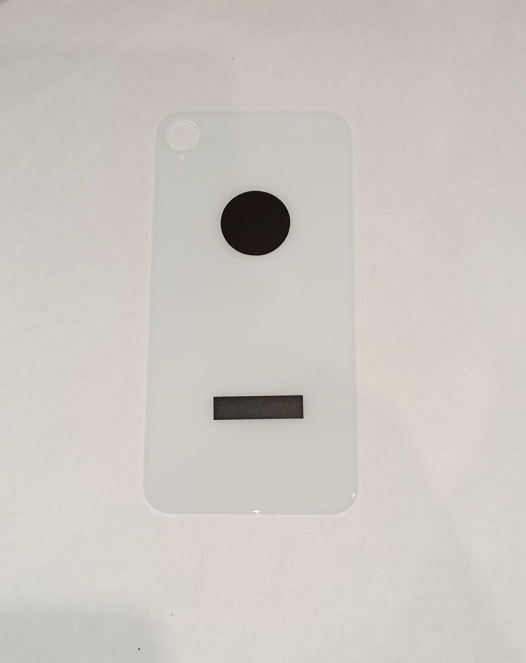 Задняя крышка для iPhone XR белый (стекло, широкий вырез под камеру, логотип) OR