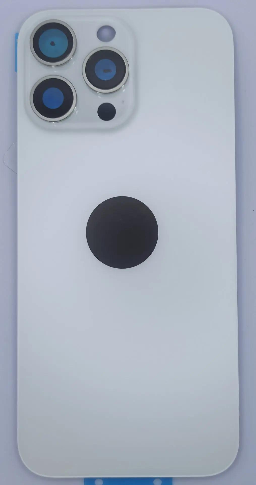 Задняя крышка для iPhone 16 Pro Max (A3296) Белый в сборе со стеклом камеры (стекло, монолит, MagSafe) OR