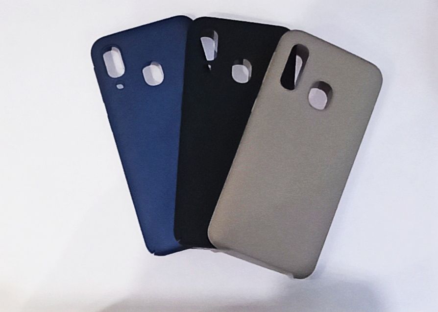 Чехол задняя накладка Samsung Galaxy A405F (A40) пластик темный в ассортименте