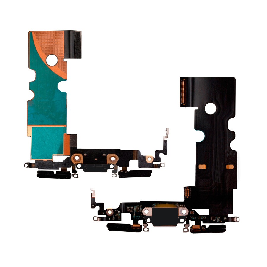 Шлейф для iPhone 8/ iPhone SE (2020)/ iPhone SE (2022)  на системный разъем/микрофон Черный – Премиум