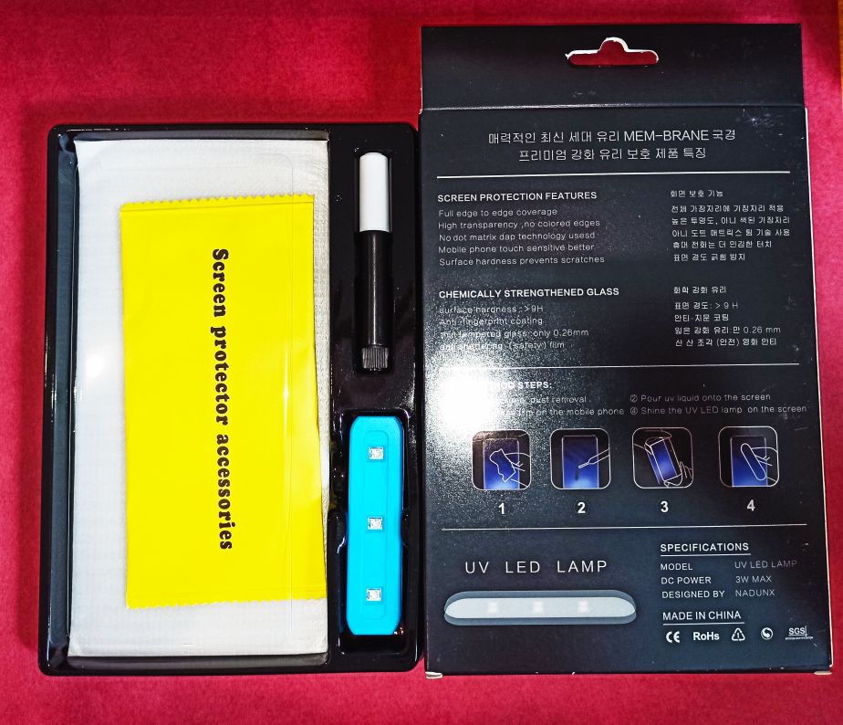 Защитное стекло “UV комплект” для Samsung N975F (Note 10+) (клей, лампа)