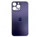 Задняя крышка для iPhone 14 Pro Max Темно-фиолетовый (стекло, широкий вырез под камеру, логотип) – OR