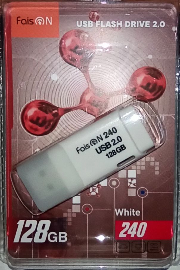 USB-флеш 128Gb FaisON 240, USB 2.0, пластик, белый