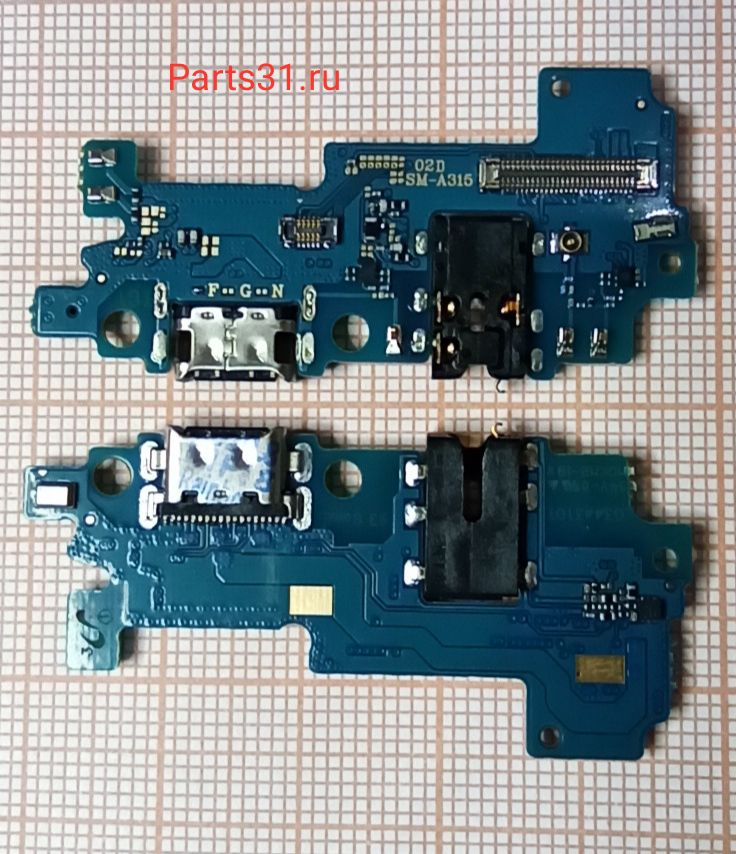 Шлейф для Samsung A315F (A31) плата системный разъем/разъем гарнитуры/микрофон