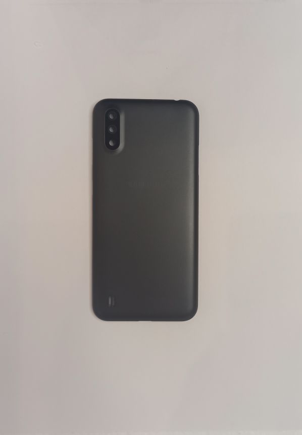 Задняя крышка для Samsung M015F (M01) Черный (со стеклом камеры,вспышки)