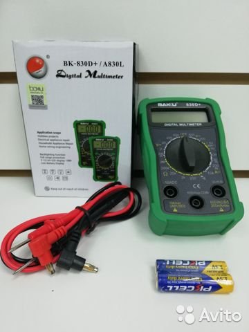 Мультиметр (мультитестер) цифровой BAKU BK-A830L для измерения напряжения, тока, сопротивления