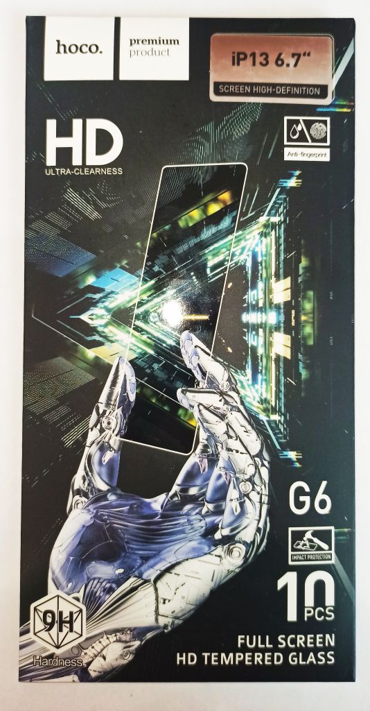 Защитное стекло для iPhone 13 Pro Max/ iPhone 14 Plus G6, Instant, HOCO, весь экран, прозрачный
