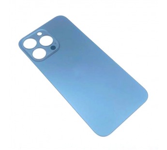 Задняя крышка для iPhone 13 Pro голубой (стекло, широкий вырез под камеру, логотип) OR