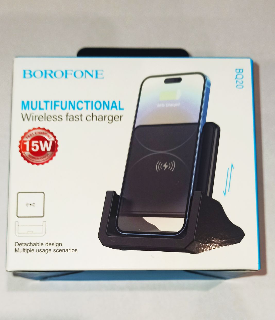 Беспроводное зарядное устройство Borofone, BQ20, Wings, чёрный