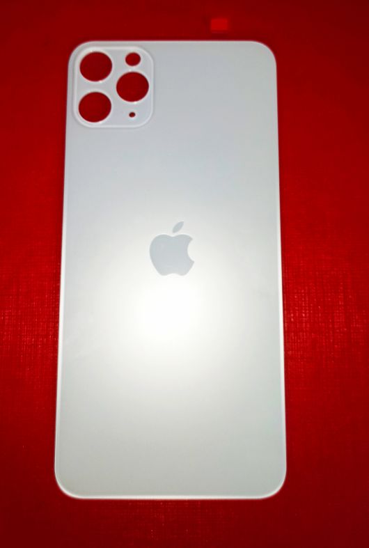 Задняя крышка для iPhone 11 Pro Max белый (стекло, широкий вырез под камеру, логотип)