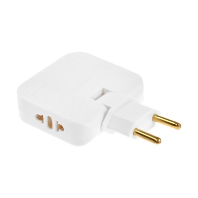 Тройник плоский поворотный для розетки, разветвитель 180 градусов, переходник