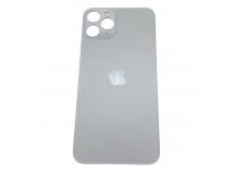 Задняя крышка для iPhone 11 PRO белый (стекло, широкий вырез под камеру, логотип)