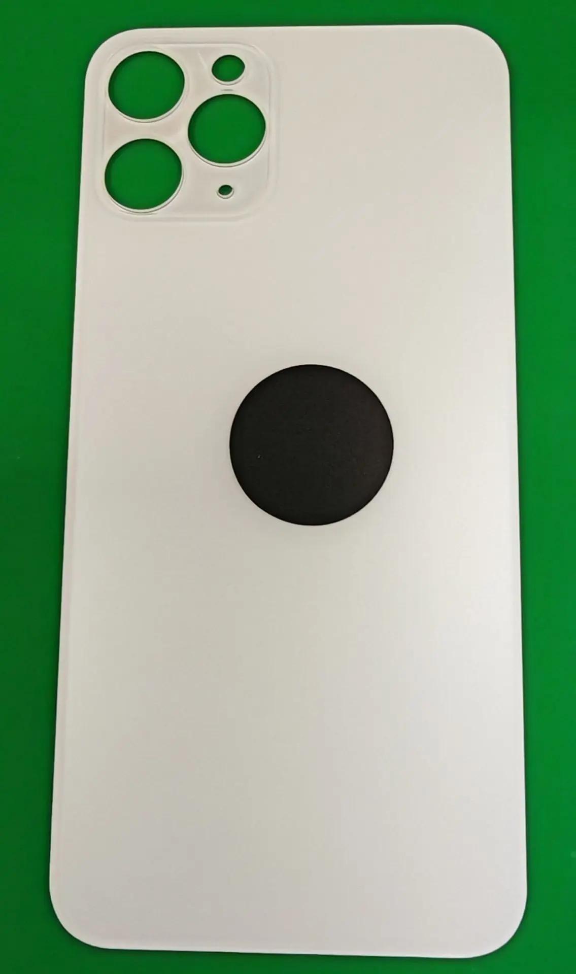 Задняя крышка для iPhone 11 PRO белый (стекло, широкий вырез под камеру, логотип)